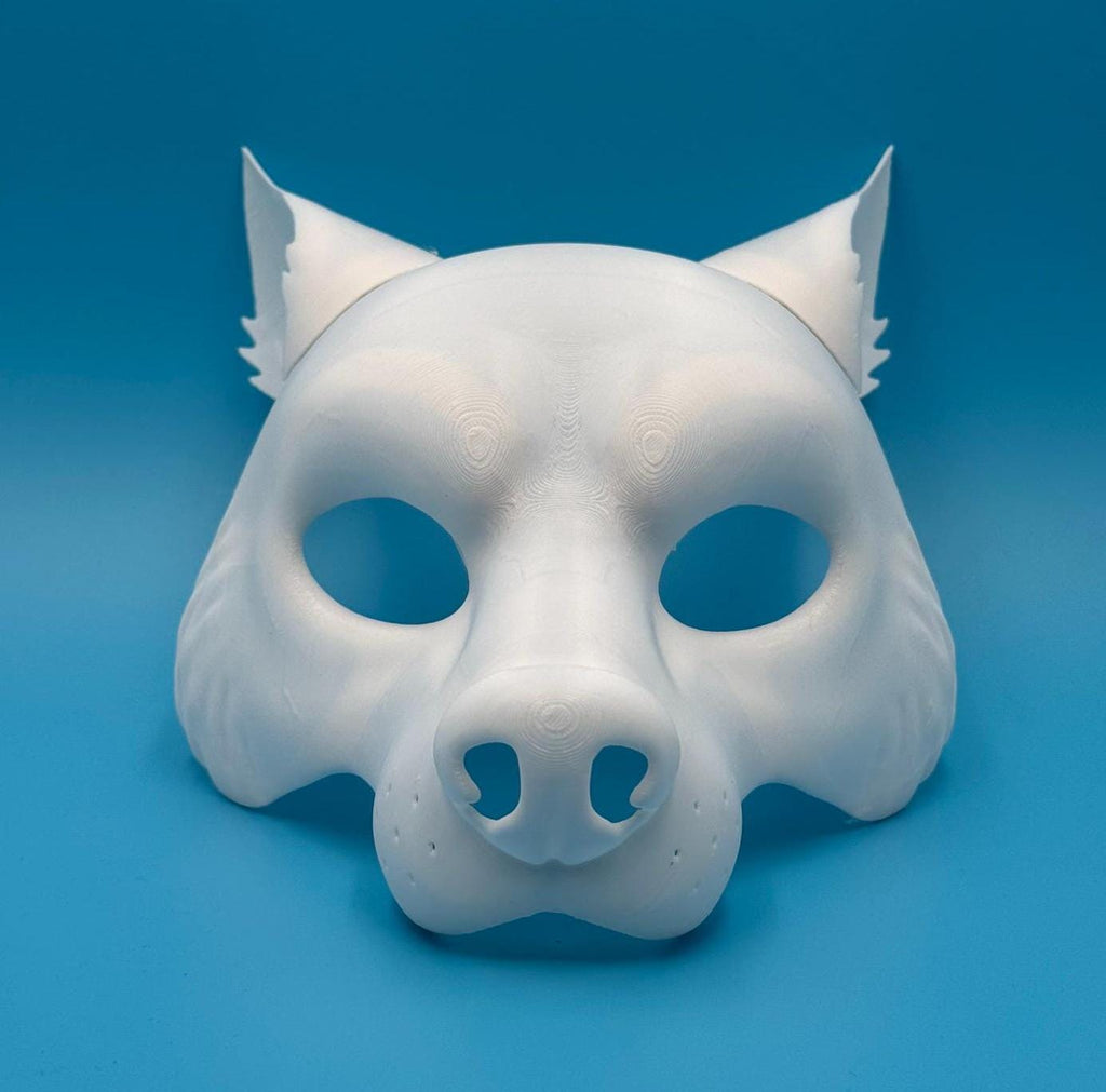 Wolf 3D printed PETG therian mask base with ears