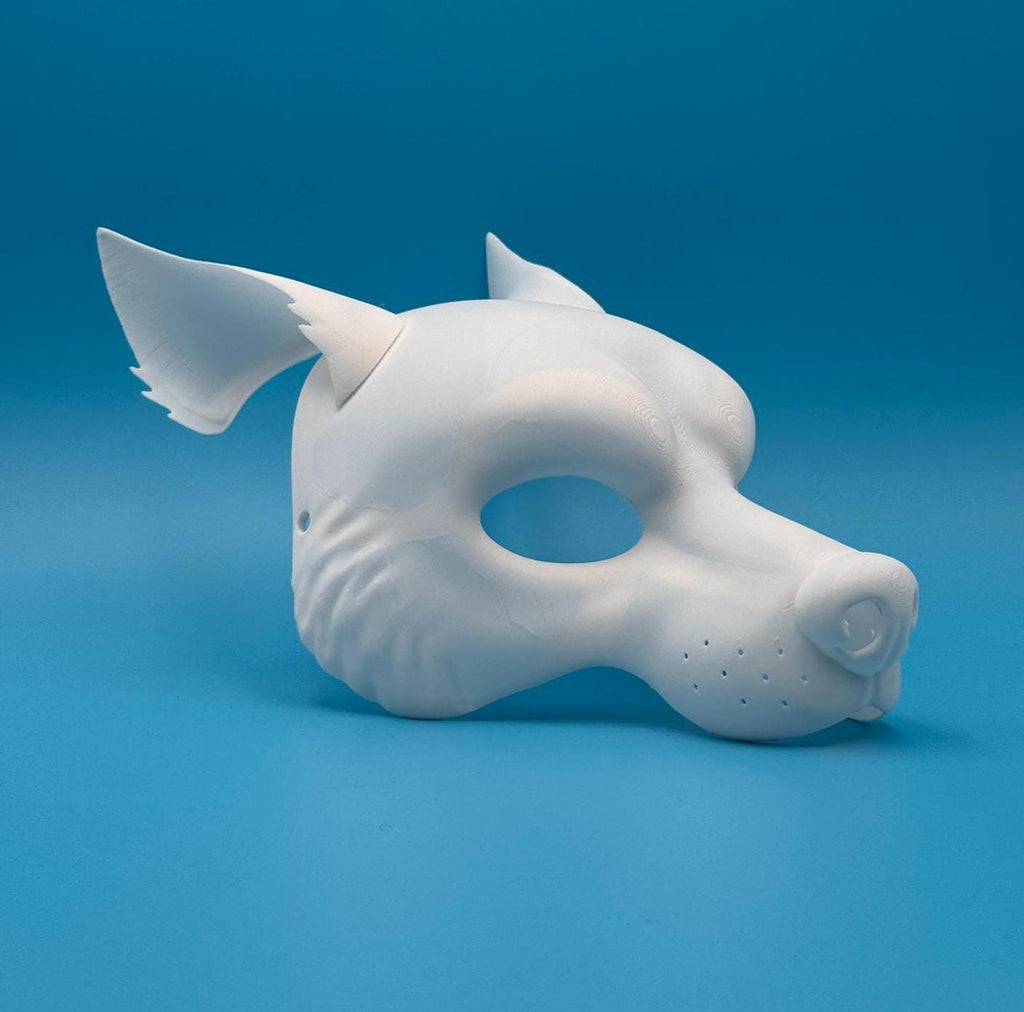 Wolf 3D printed PETG therian mask base with ears