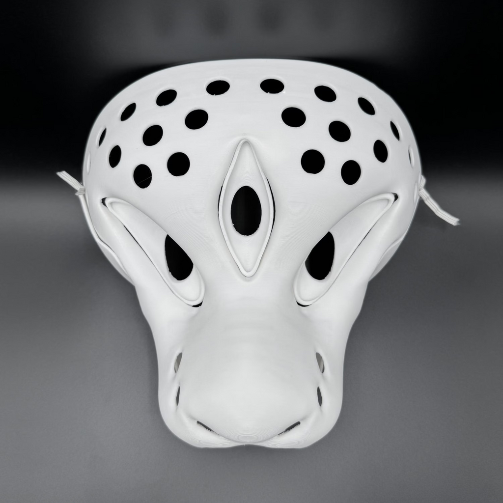 Snake Demon 3D printed fursuit head base with movable jaw