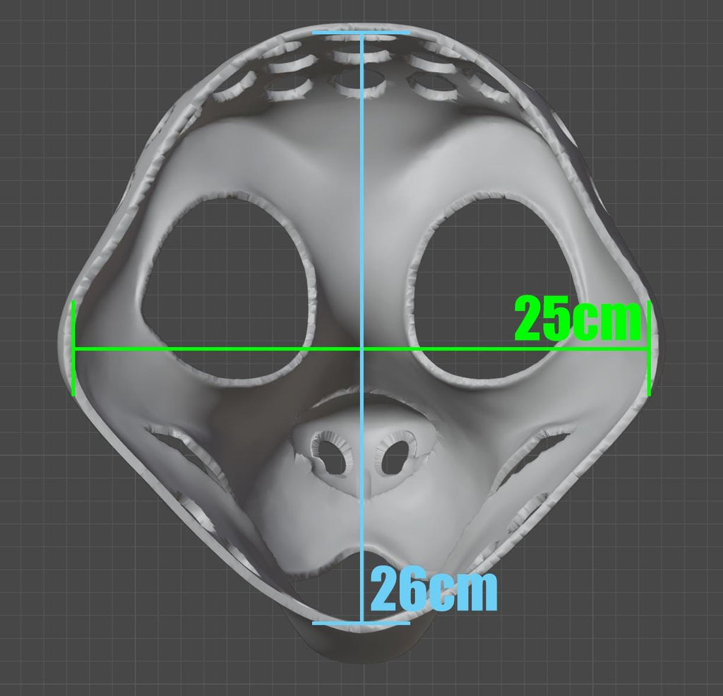 Canine 3D printed fursuit head base
