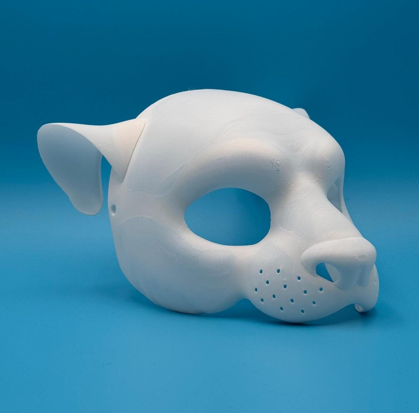 Otter 3D printed PETG therian mask base with ears