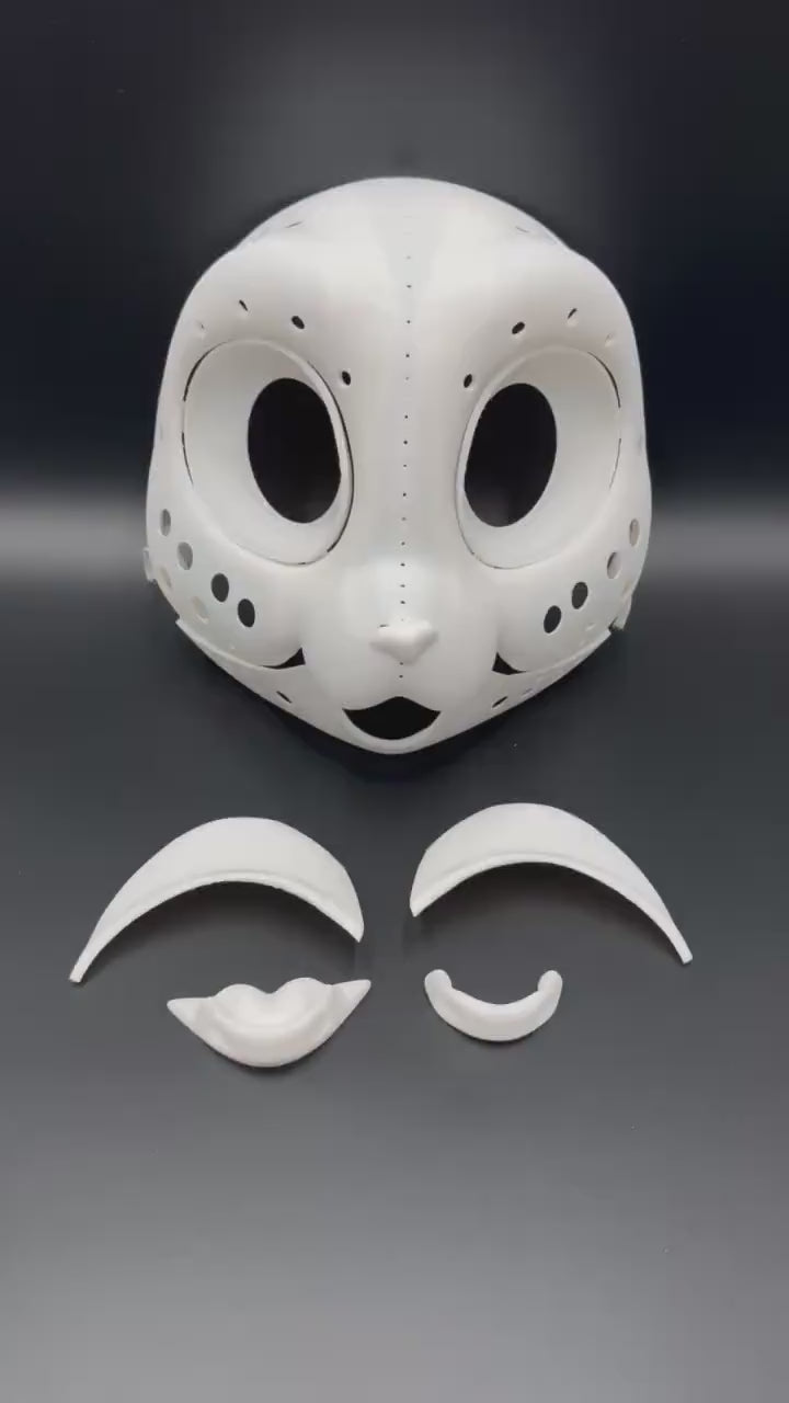 Kitty 3D printed fursuit head base video