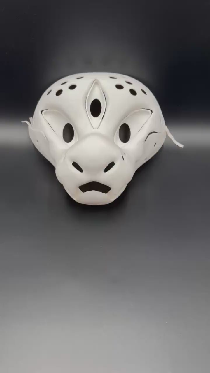 Snake Demon 3D Printed Fursuit Head Base with Movable Jaw, DIY Furry Cosplay Mask
