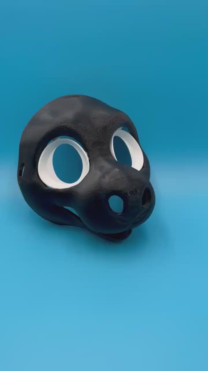 Toony Static Dog 3D printed fursuit head base video