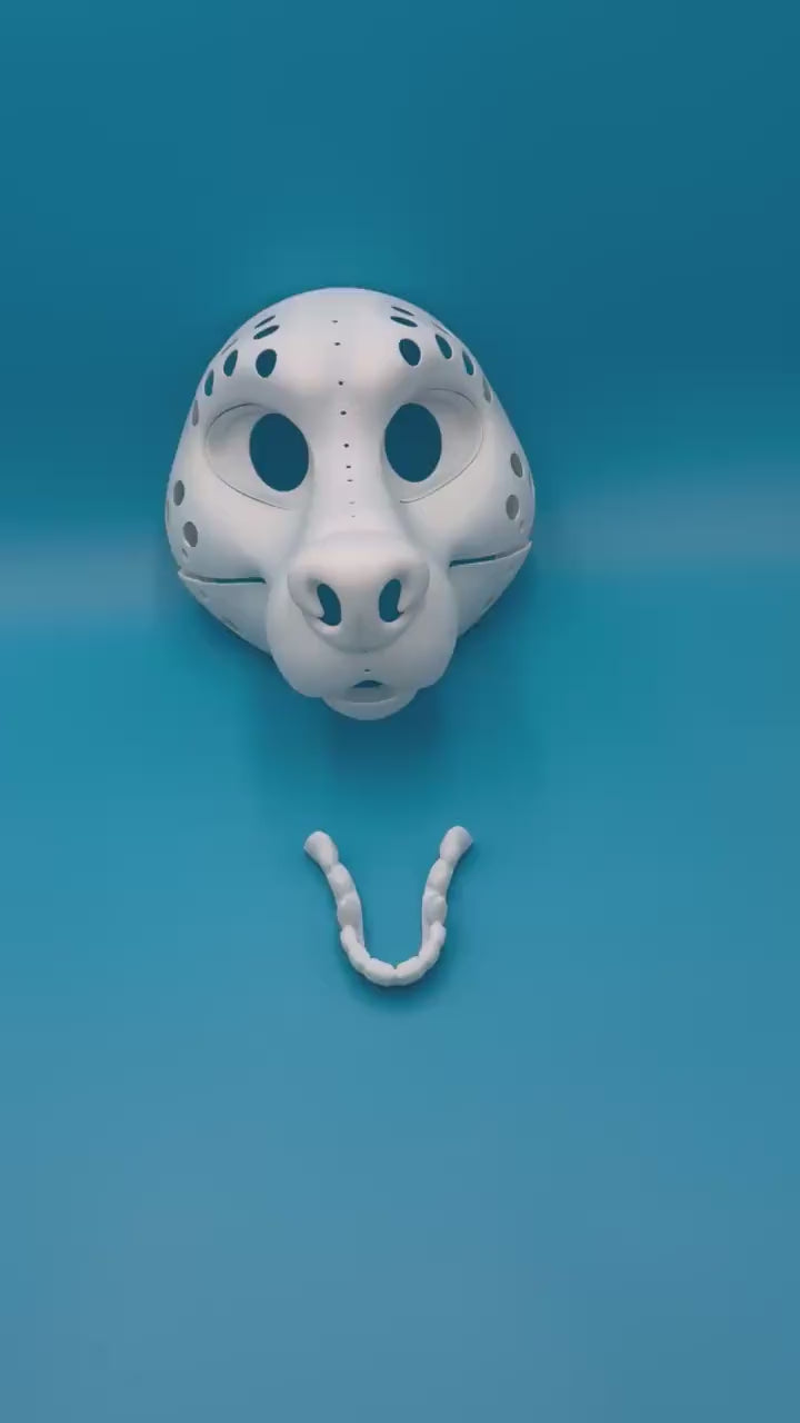 Wolf 3D printed fursuit head base video