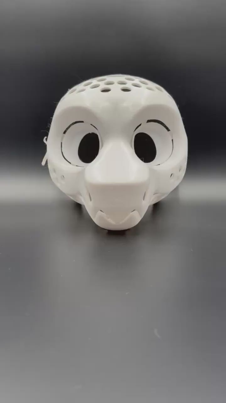 Wickerbeast 3D printed fursuit head base video